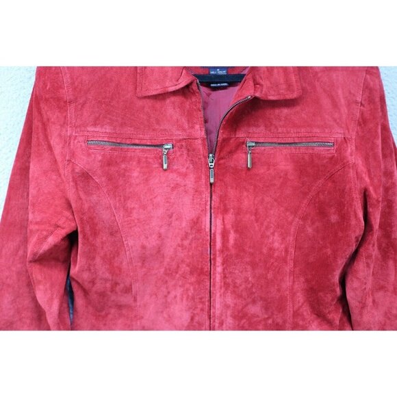 Jessi Lee 100% Leather Red Western Prairie Jacket-Size Medium-Pockets - Picture 4 of 9